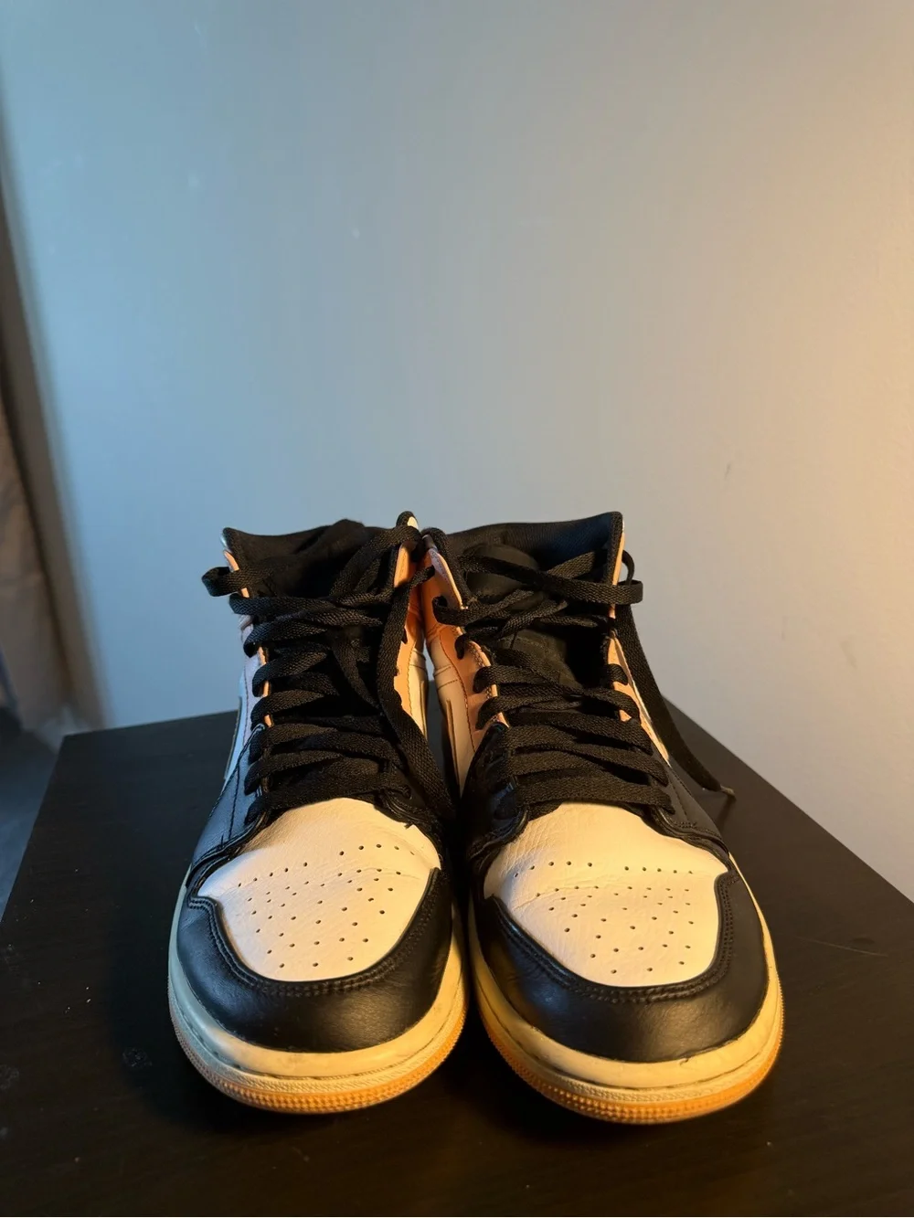 Jordan Men’s Mid-Top Sneakers in Peach, Black & White